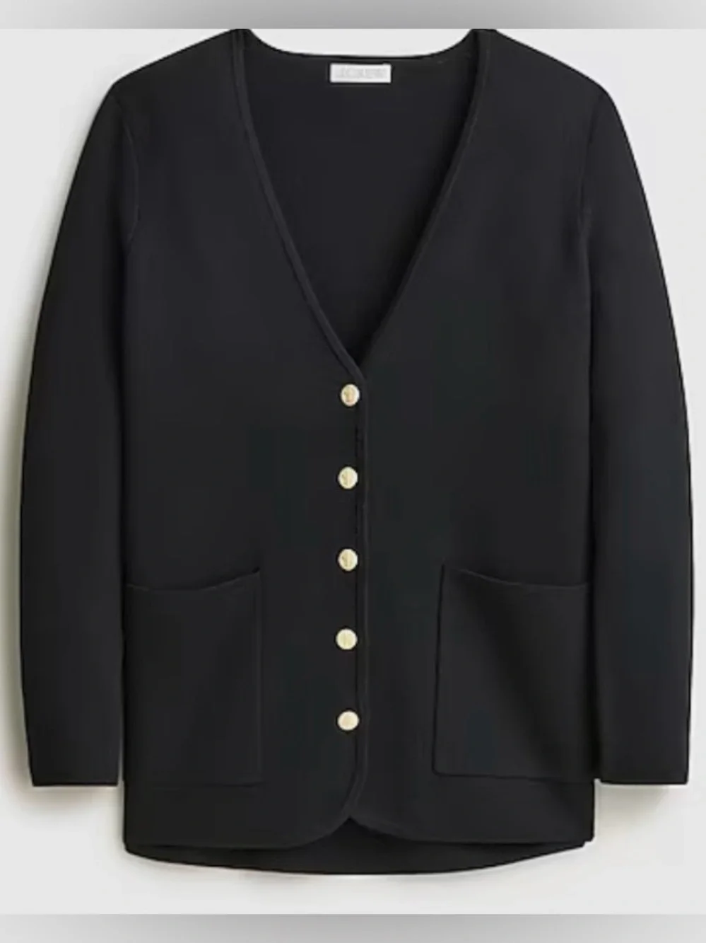 NWT! Meghan Markle J. Crew Black V-Neck Oversized Cardigan Blazer - Picture 2 of 7